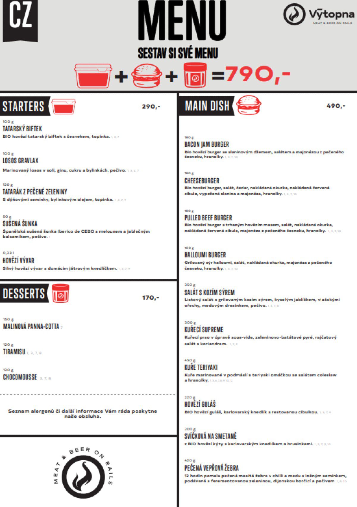 Μενού σε εστιατόριο στην Πράγα που πήγαν ο Κατσούλης και η Ρουμελιώτη