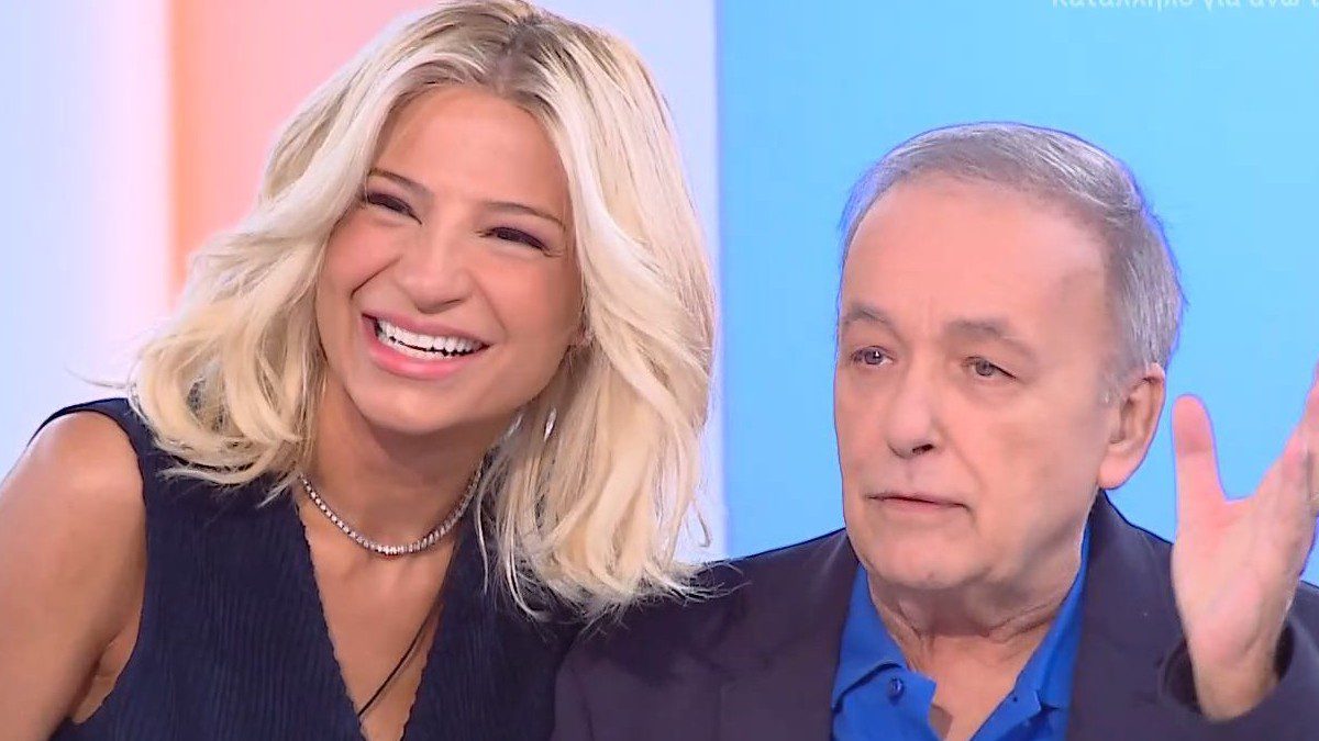 Η Φαίη Σκορδά και ο Ανδρέας Μικρούτσικος στο πλατό του Buongiorno