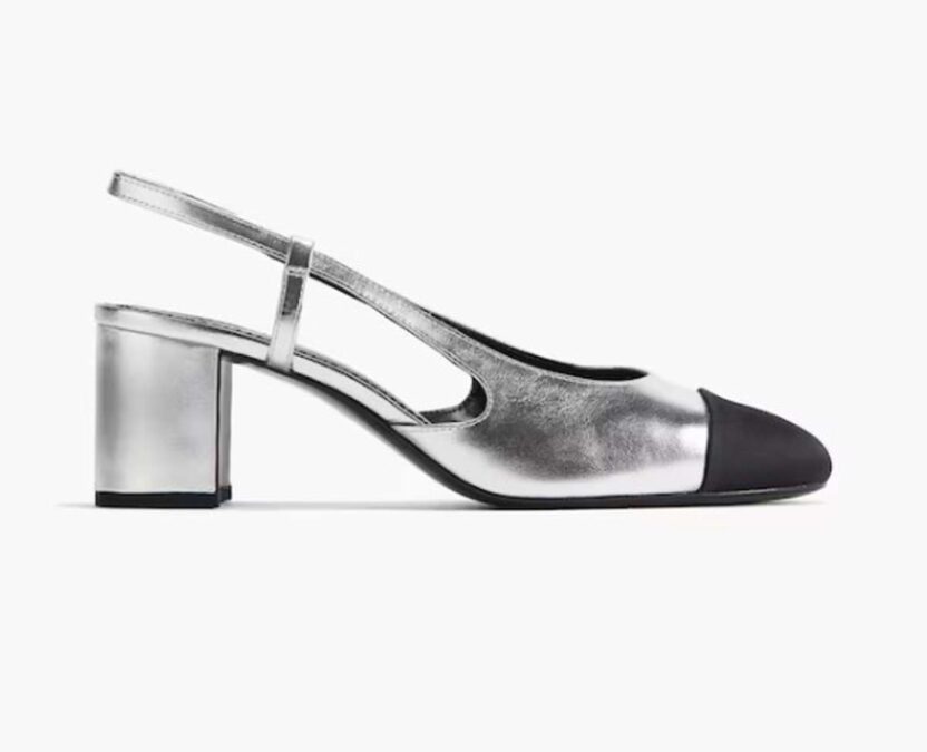 slingbacks δίχρωμες ασημί και μαύρο H&M