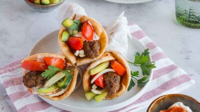 Σπιτικό σουβλάκι με μπιφτέκι