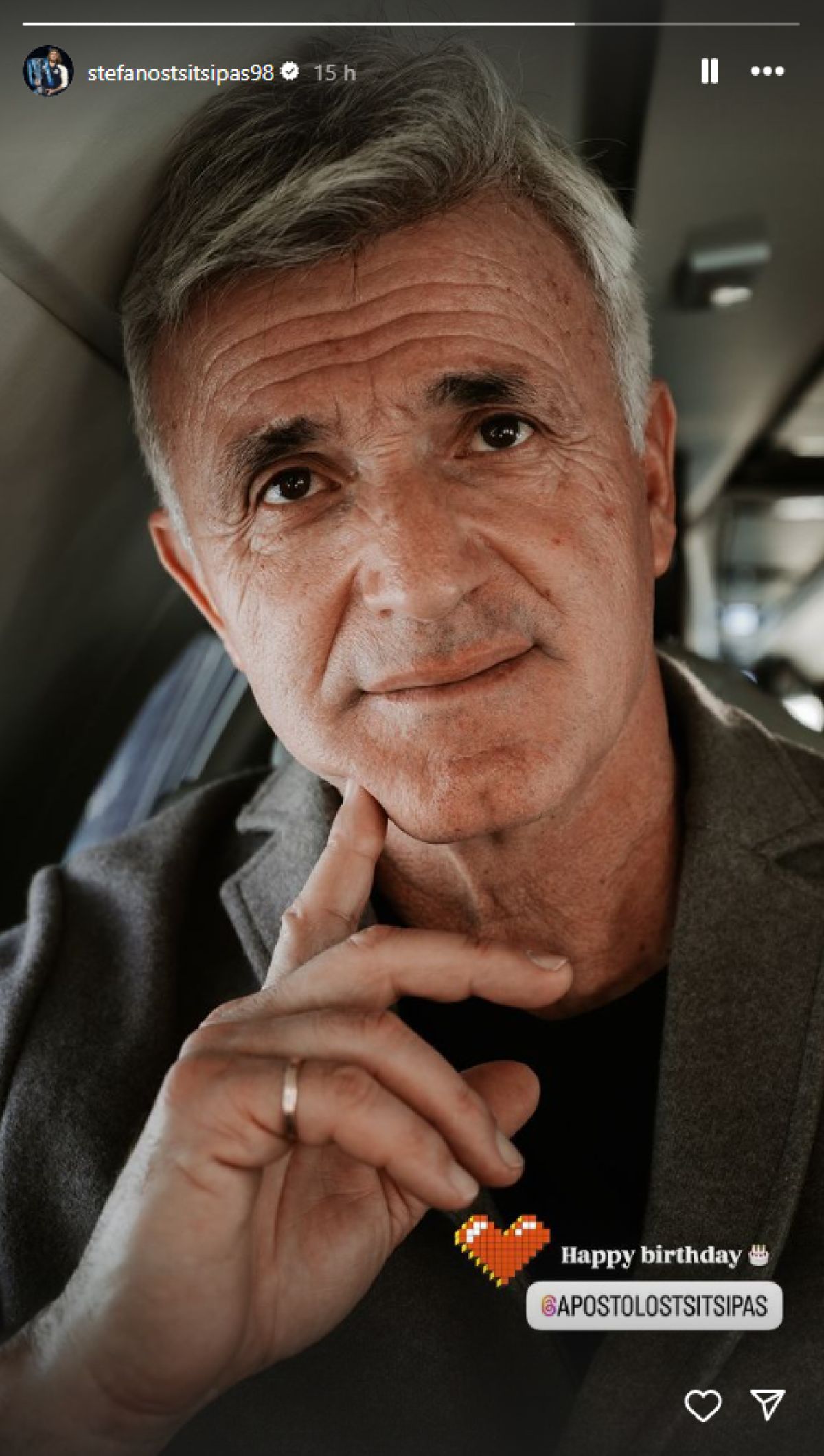 Η ανάρτηση του Στέφανου Τσιτσιπά στο Instagram για τον πατέρα του.