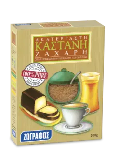 Ακατέργαστη καστανή ζάχαρη