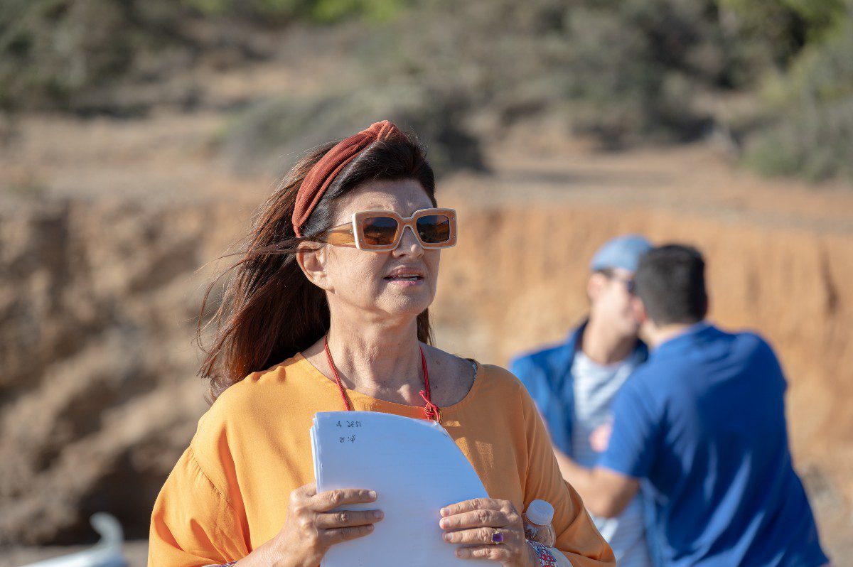 Άννα Κουρή στα γυρίσματα του Hotel Elvira