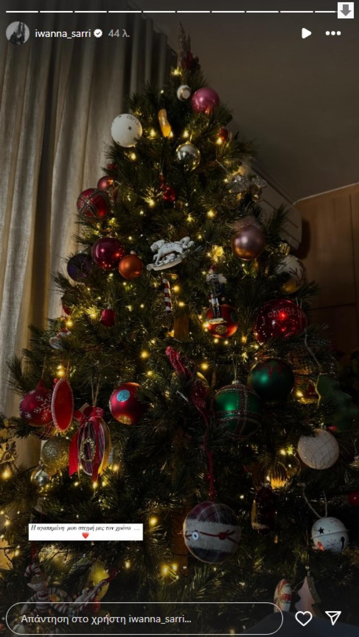 Η Ιωάννα Σαρρή στόλισε το Χριστουγεννιάτικο δέντρο της