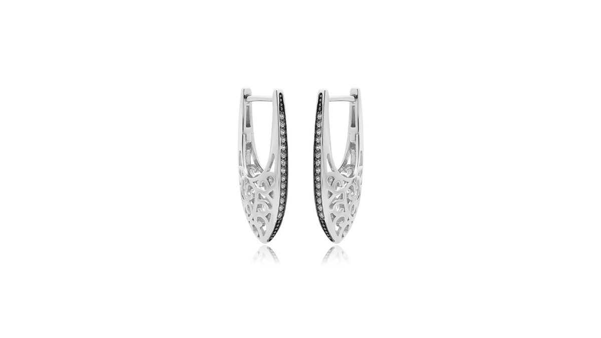 σκουλαρίκια με κρύσταλλα jools silver