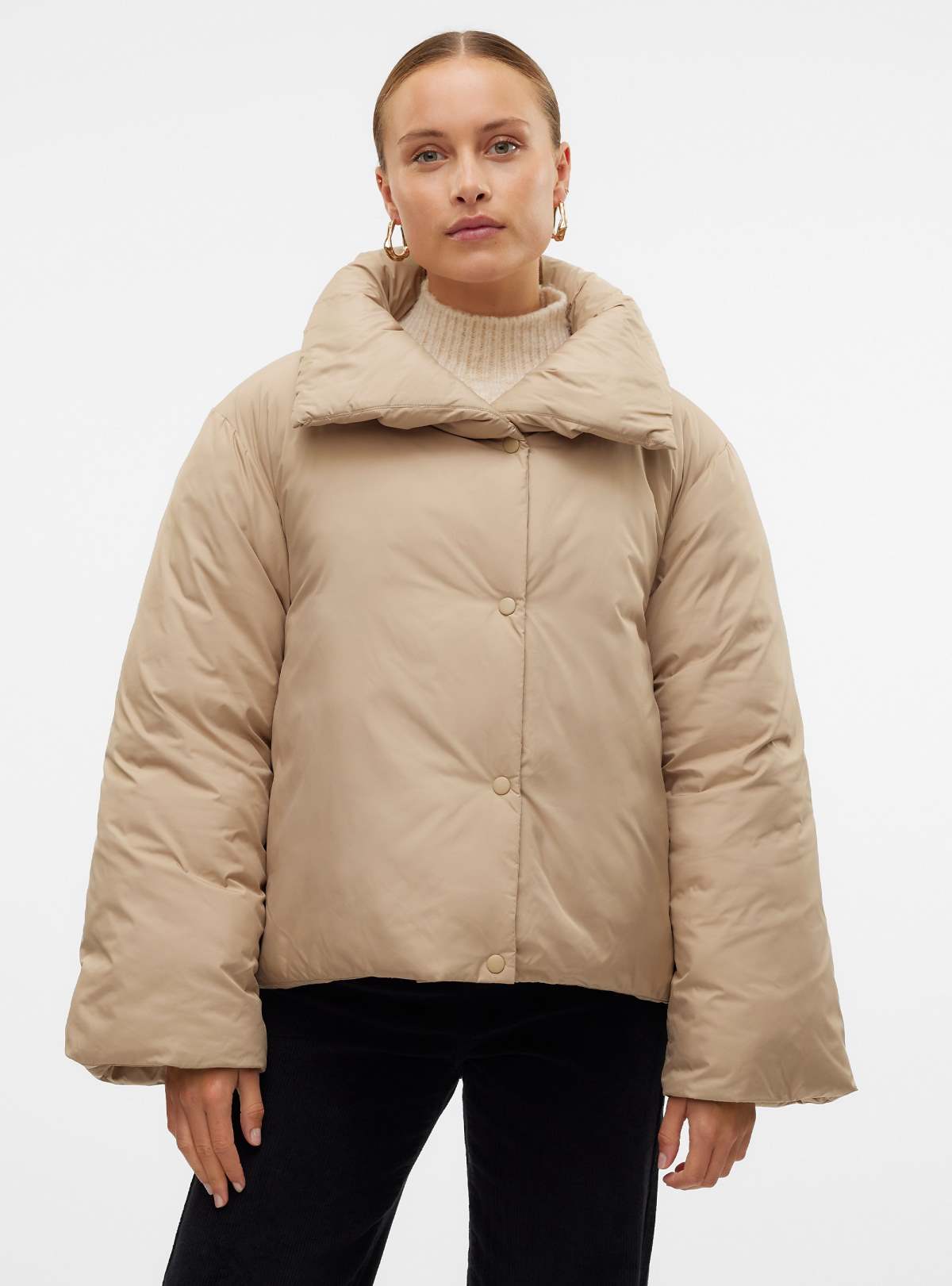 Puffer jacket μπεζ