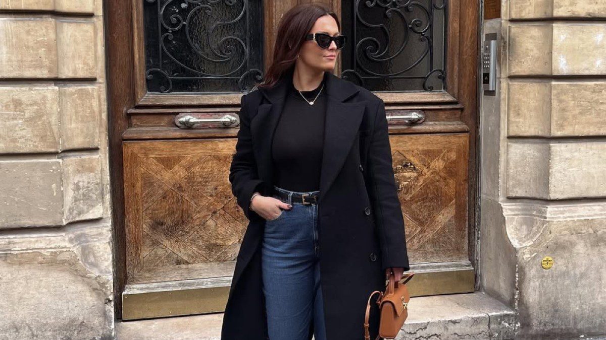 μαύρο παλτό στο street style