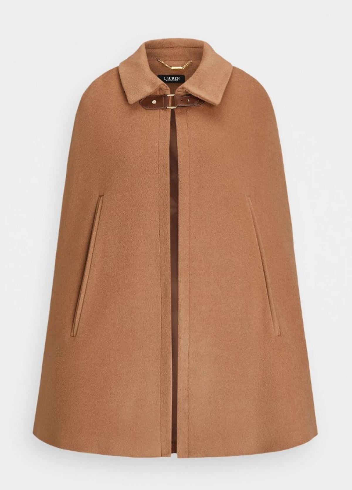 Πανωφόρι cape-coat καμηλό μάλλινο