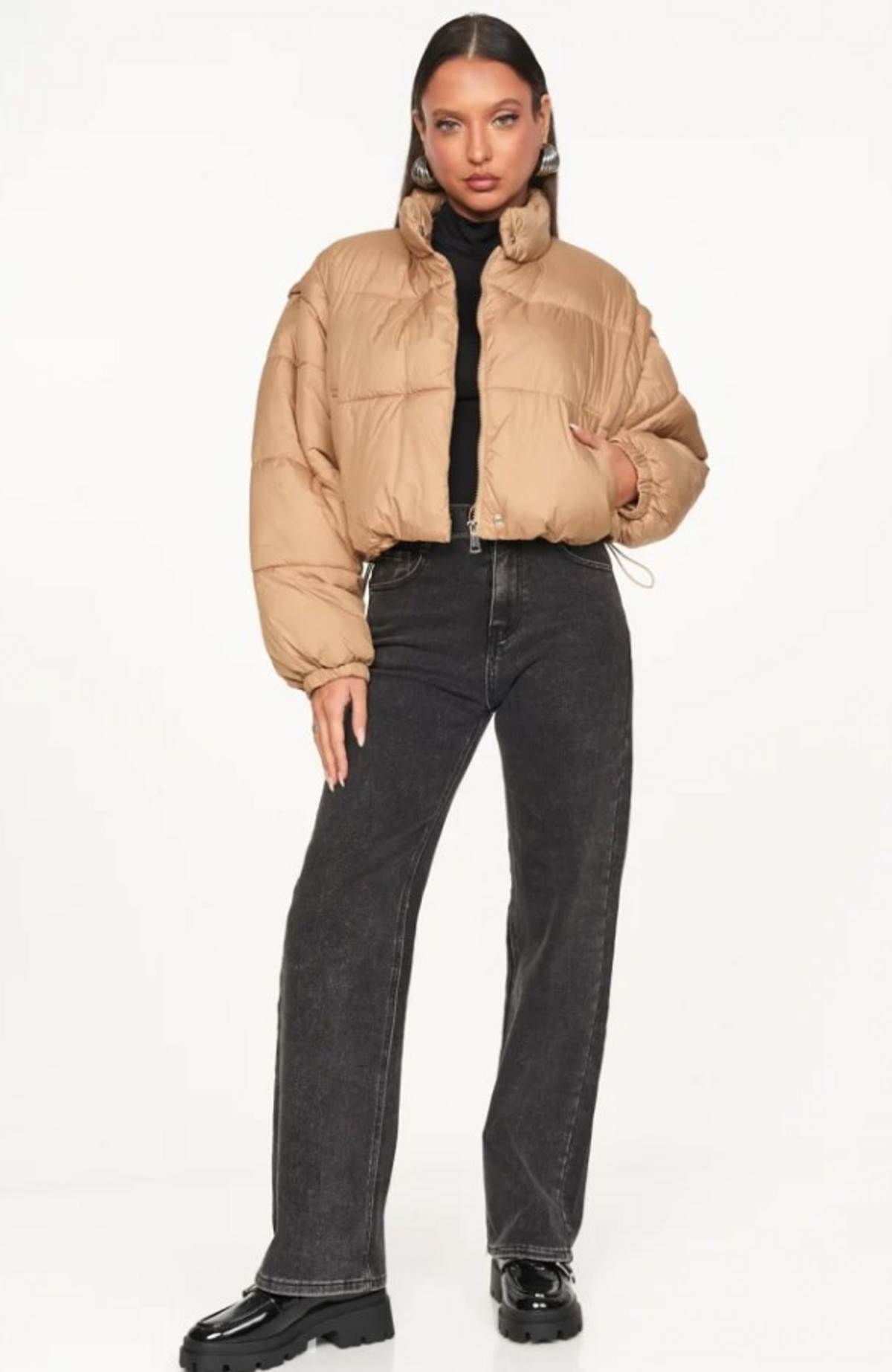 Puffer jacket μπεζ decoro