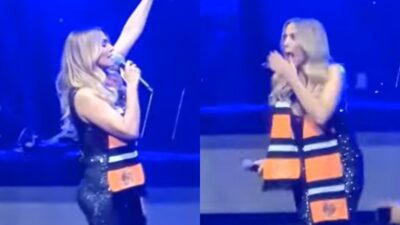 Η Έλλη Κοκκίνου πάνω στη σκηνή.