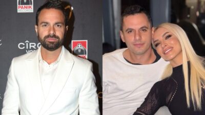 Ο Ηλίας Βρεττός και η Κατερίνα Καινούργιου με τον Παναγιώτη Κουτσουμπή.