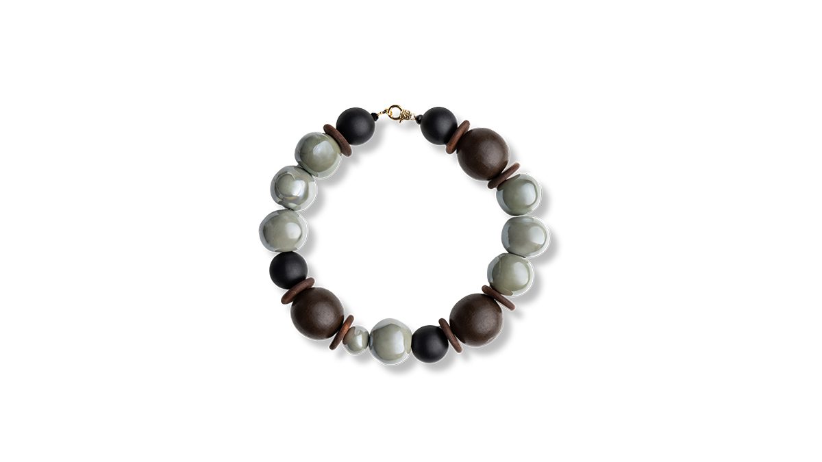 ασπρόμαυρο κολιέ emmanuela eleutheriadou