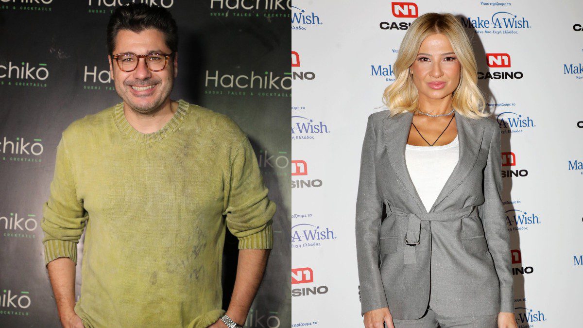 Ο Λάμπρος Κωνσταντάρας και η Φαίη Σκορδά.