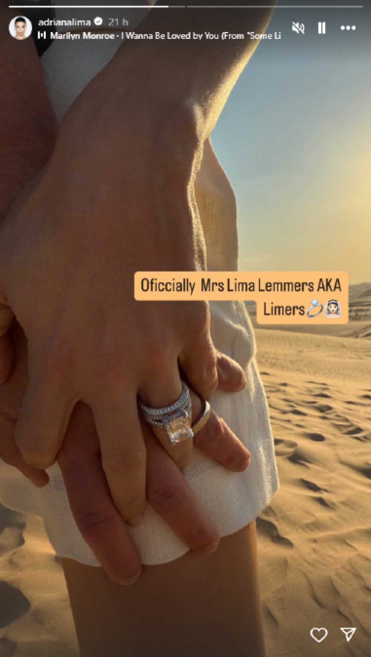 Το μονόπετρο στο δάχτυλο της Αντριάννα Λίμα