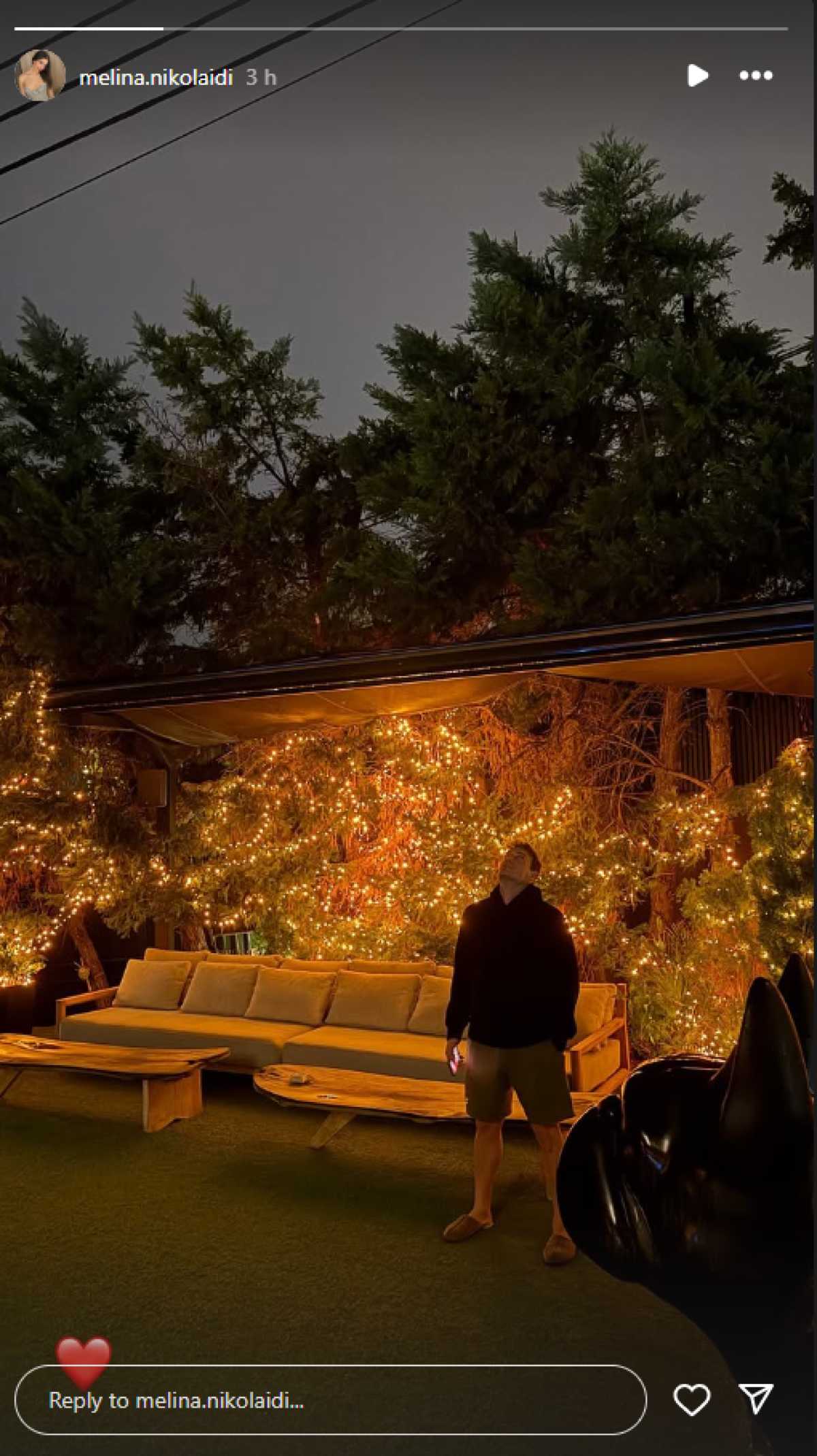 Η ανάρτηση της Μελίνας Νικολαϊδη με τον Δημήτρη Φιντιρίκο στο Instagram.
