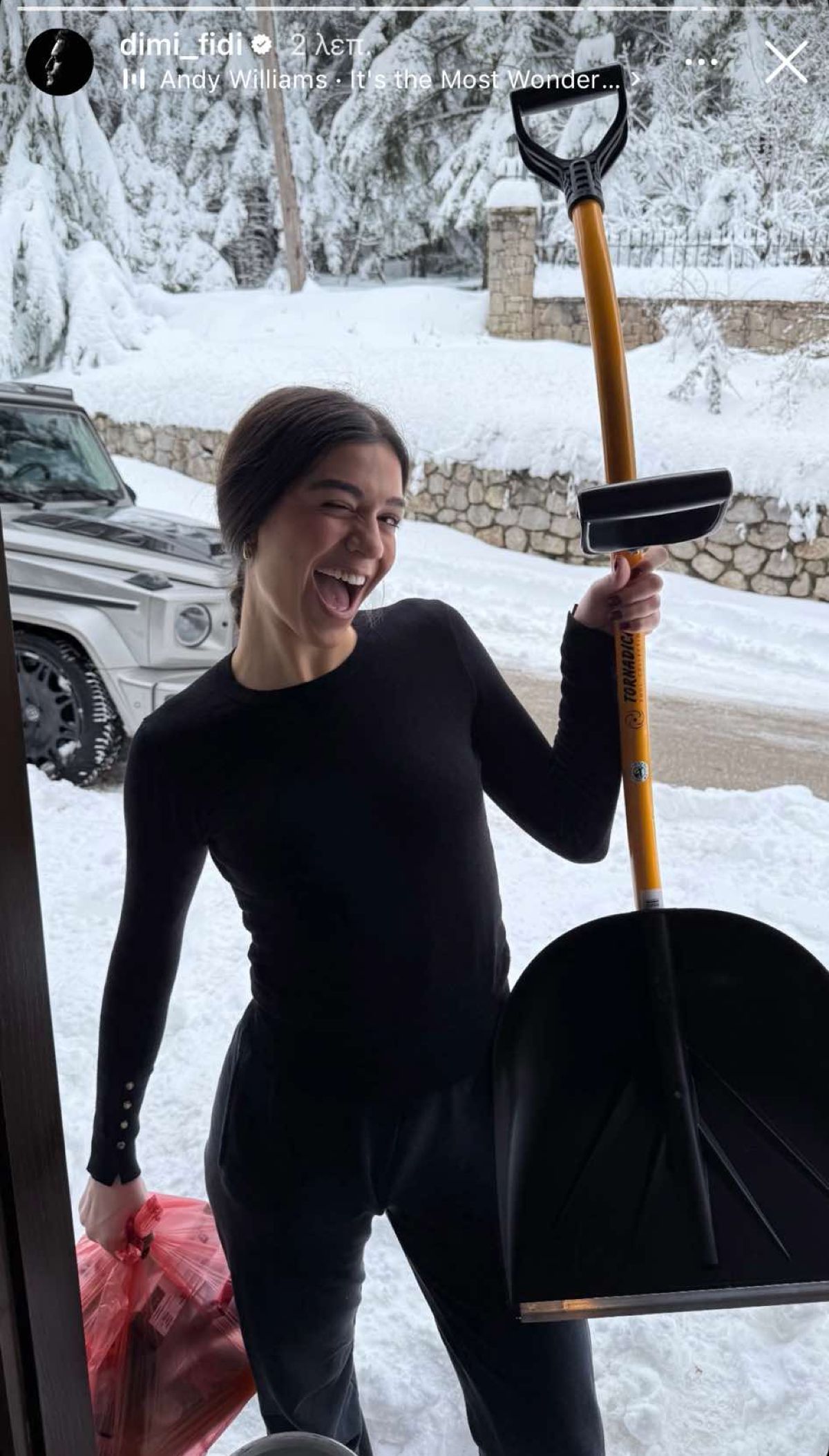 Η Μελίνα Νικολαϊδη στα χιόνια