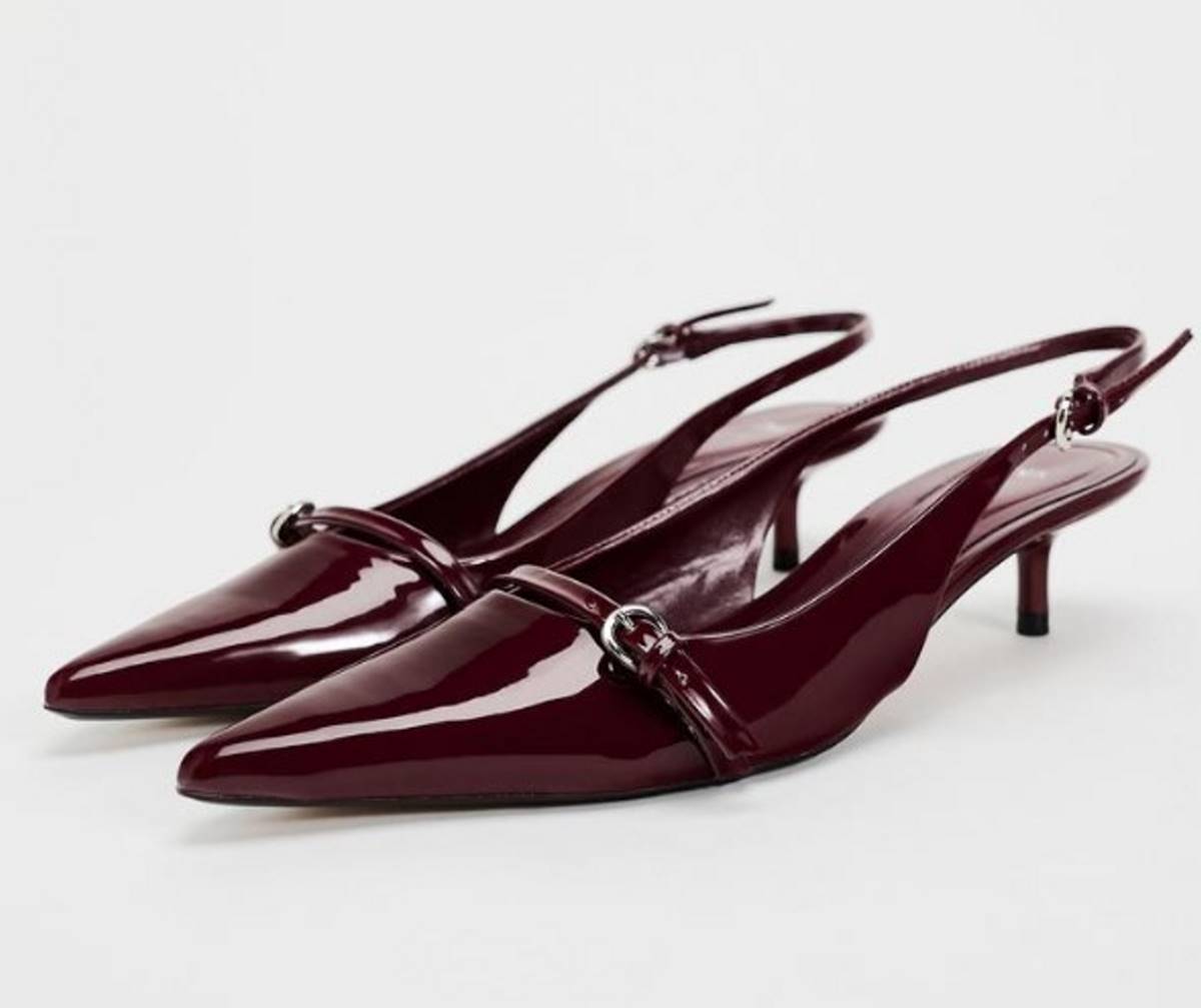 γόβες μπορντό zara