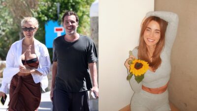 Η Δούκισσα Νομικού και ο Δημήτρης Θεοδωρίδης με μαγιό και εκείνη με ένα λουλούδι στο χέρι