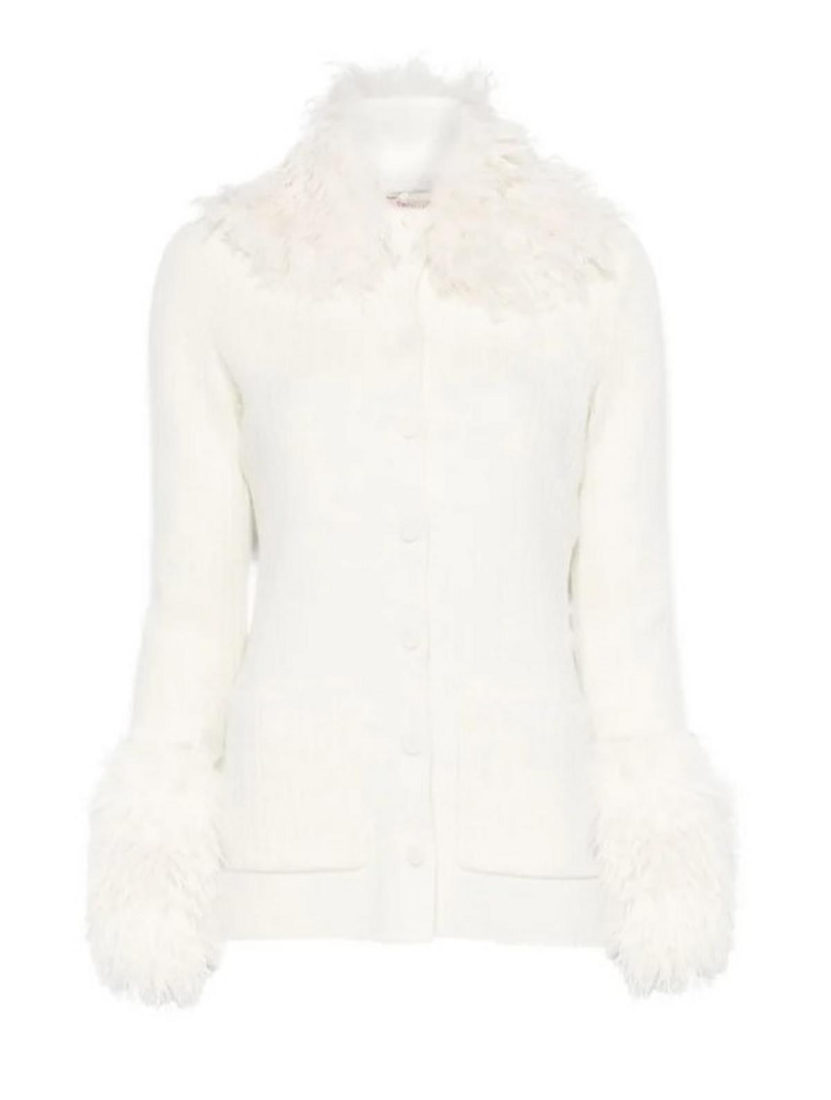 πουλόβερ λευκό με γούνα