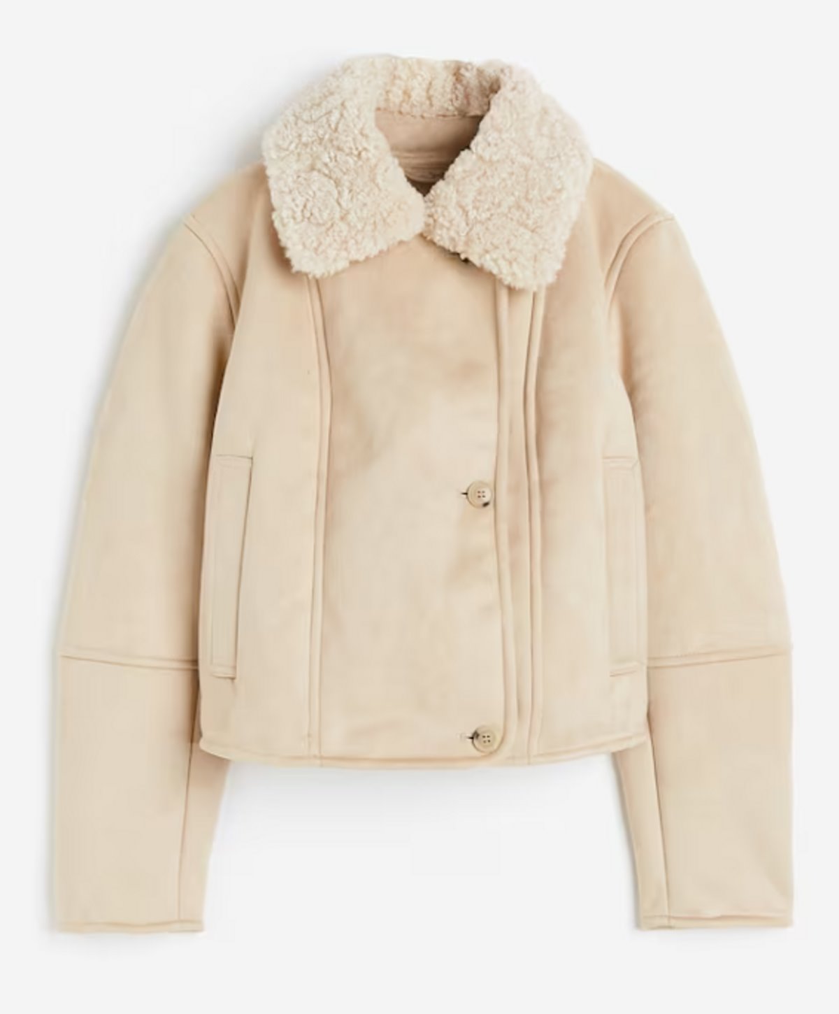 Πανωφόρι shearling μπεζ Η&Μ