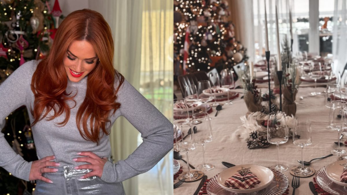 Η Σίσσυ Χρηστίδου στο στολισμένο σπίτι της