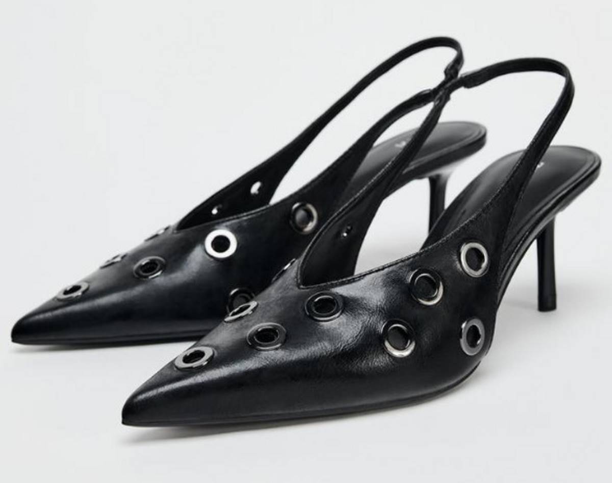 μαύρες γόβες με τρουκ zara