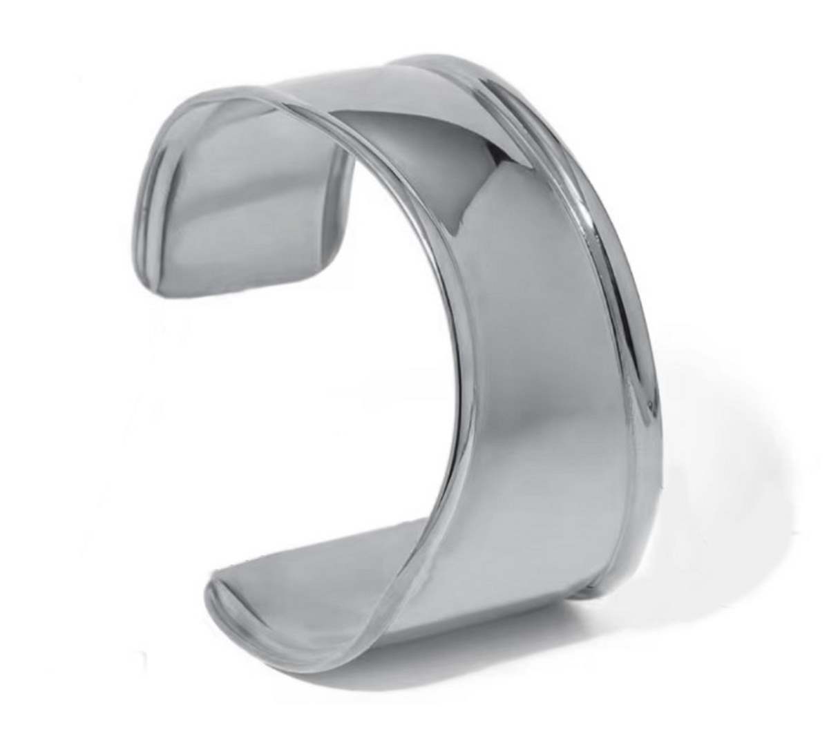 ασημί φαρδύ βραχιόλι the grecian