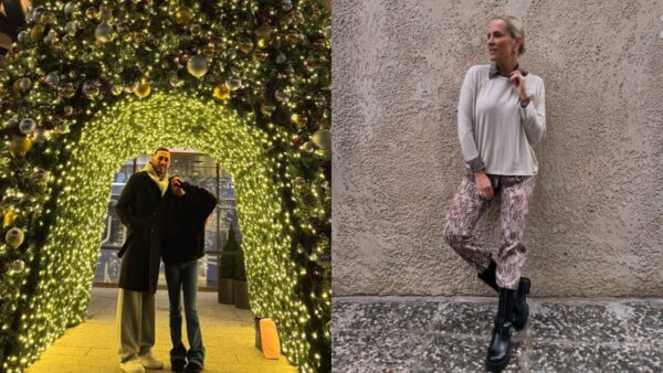 Ο Μπρούνο Τσιρίλο με την κότη του και η Έλενα Ασημακοπούλου