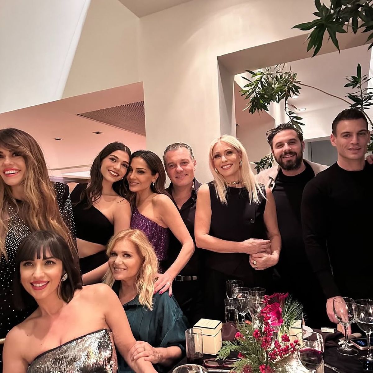 Η Δέσποινα Βανδή με τους φίλους της στο τραπέζι που έκανε