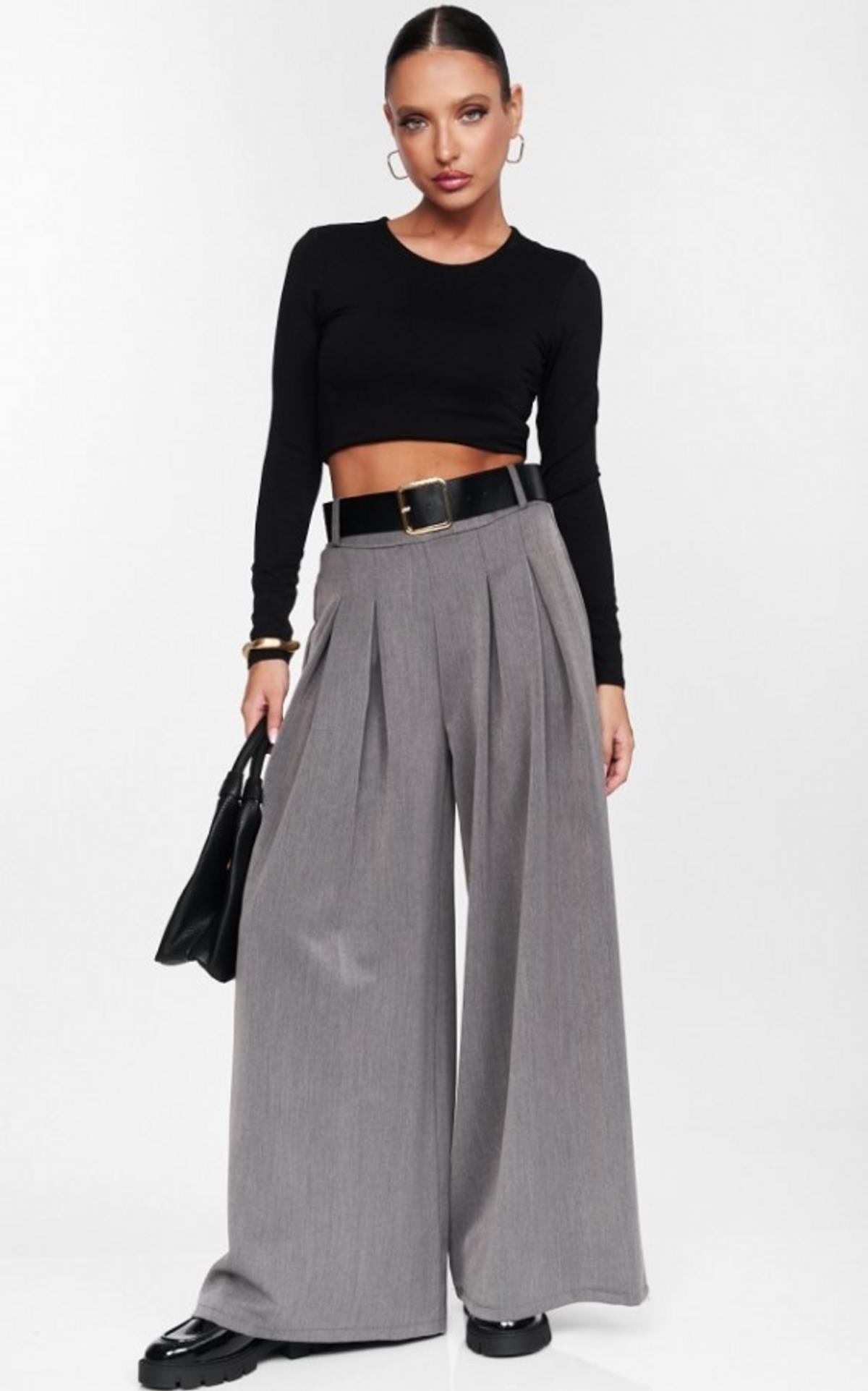 wide-leg παντελόνι γκρι decoro