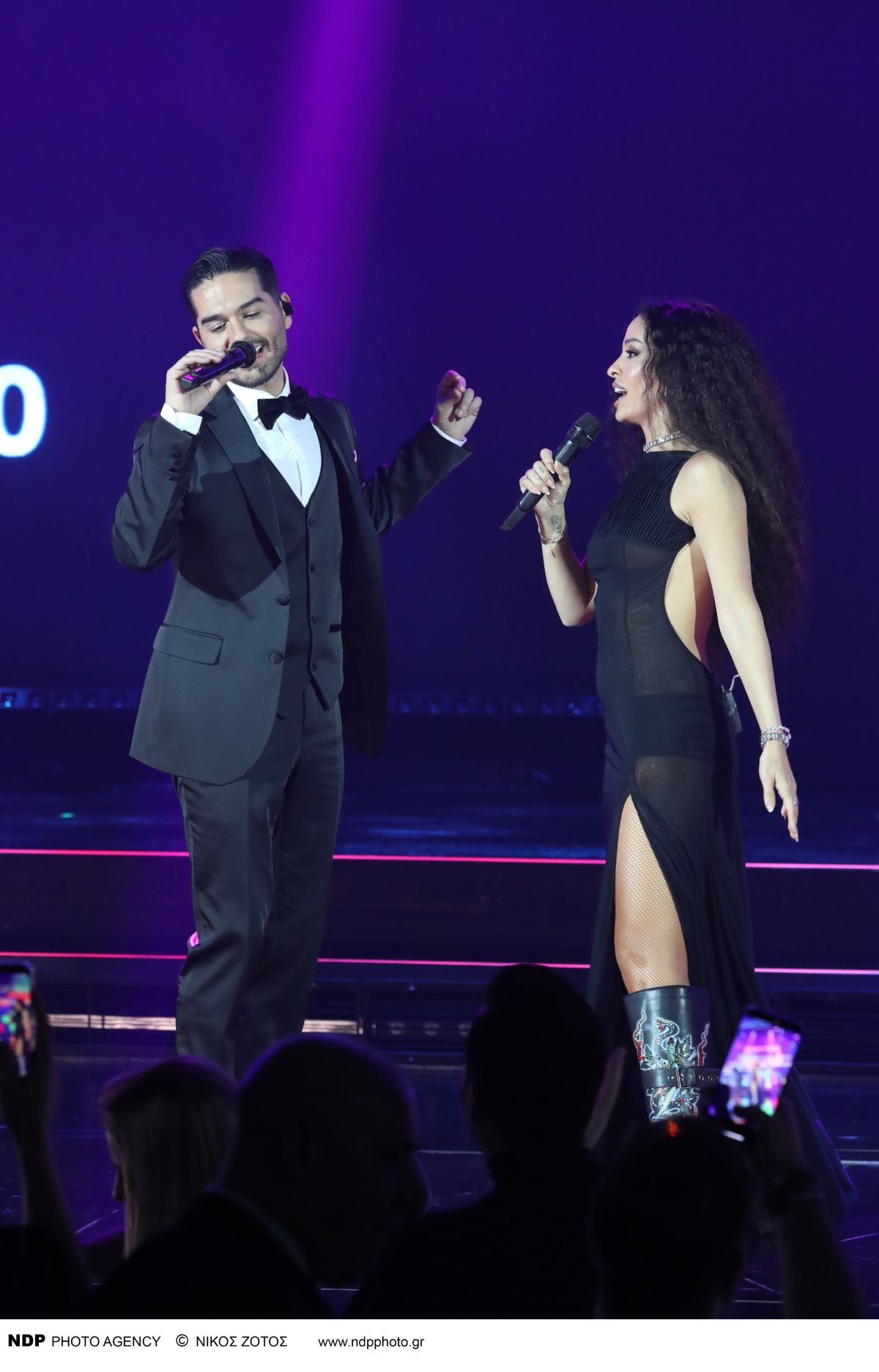 Ο Χρήστος Μάστορας και η Ελένη Φουρέιρα στην πρεμιέρα του Έναστρον.