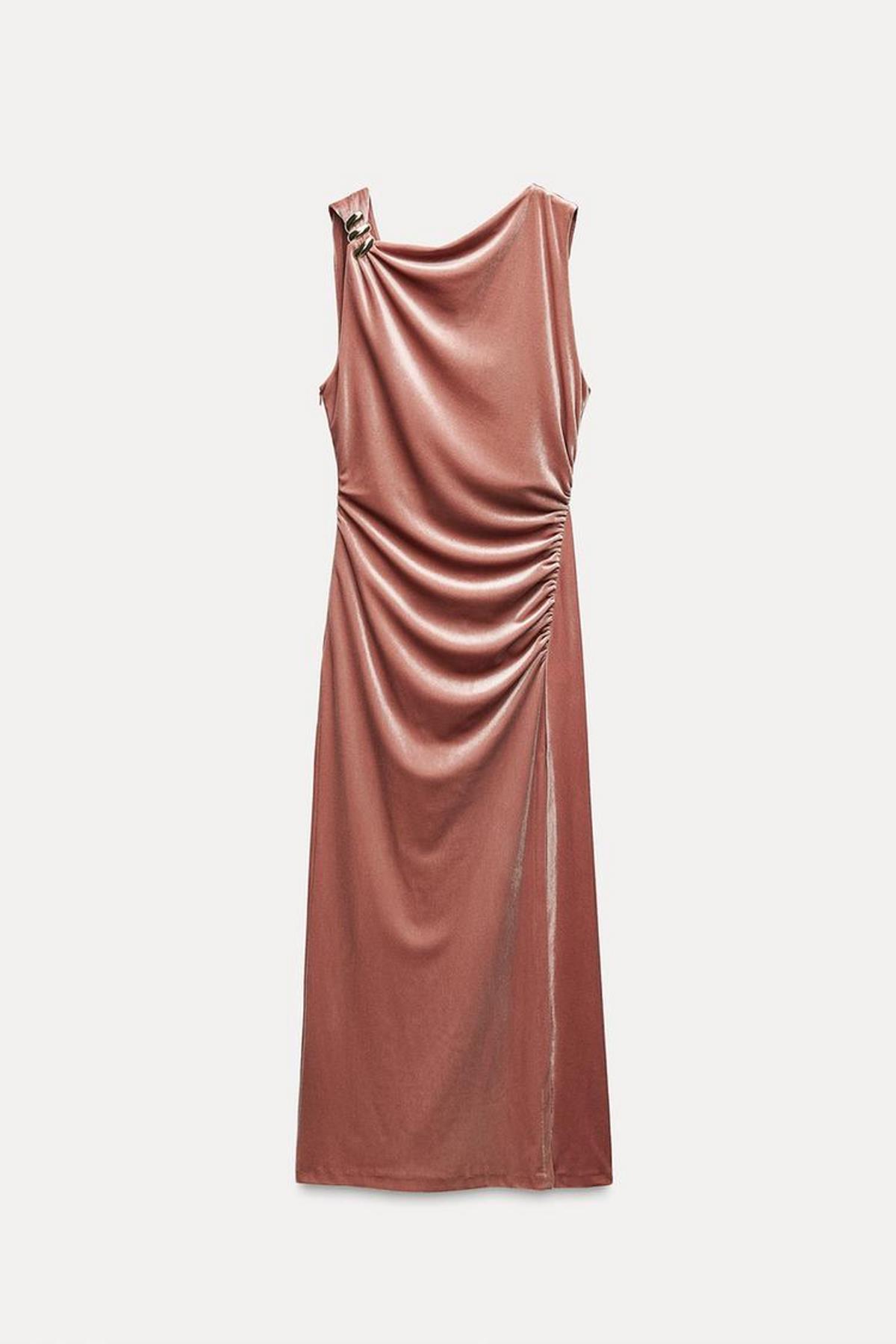 βελούδινο φόρεμα zara