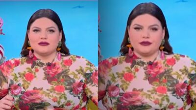 Η Δανάη Μπάρκα στο πλατό του μεγκα