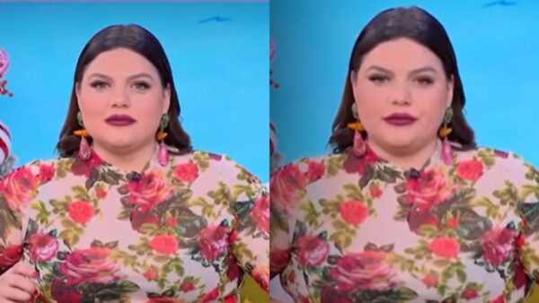 Η Δανάη Μπάρκα στο πλατό του μεγκα