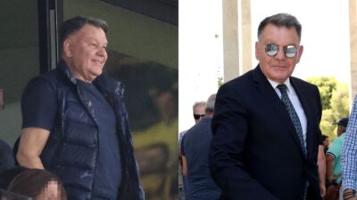 Ο Αλέξης Κούγιας στο γήπεδο και με κοστούμι και γυαλιά σε διαφορετική έξοδο