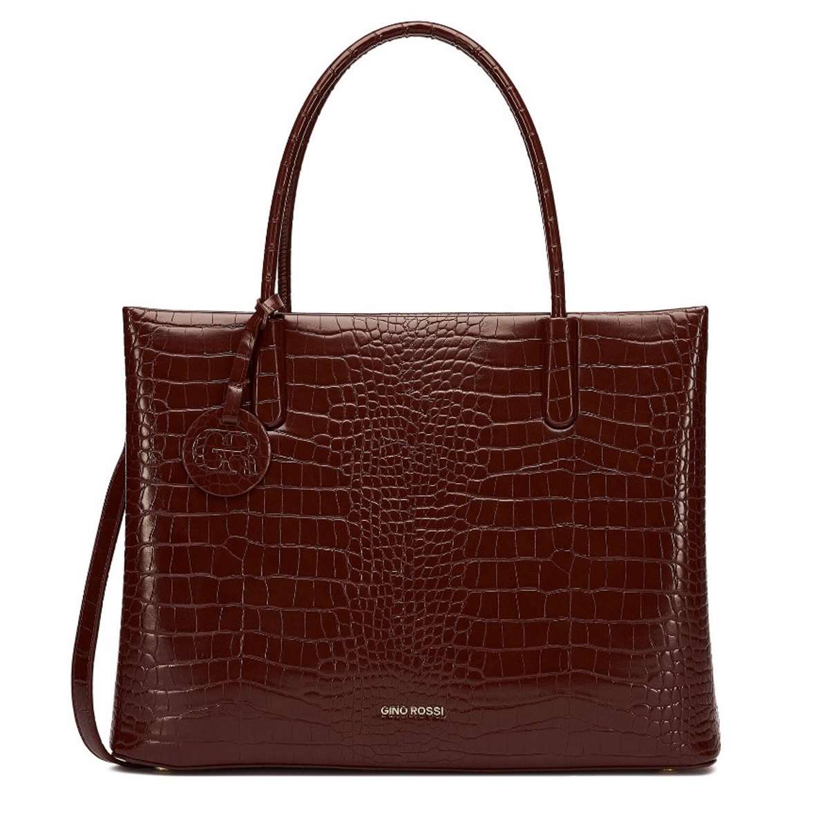 τσάντα κροκό μπορντό