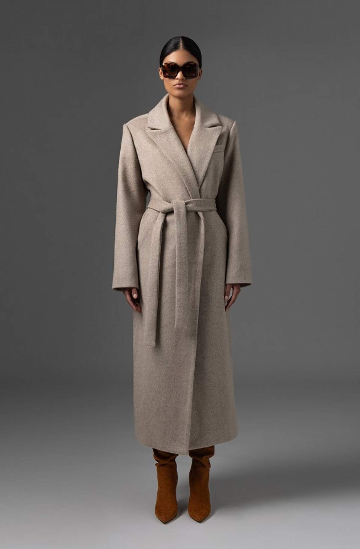 μπεζ παλτό μάλλινο for ever young the label