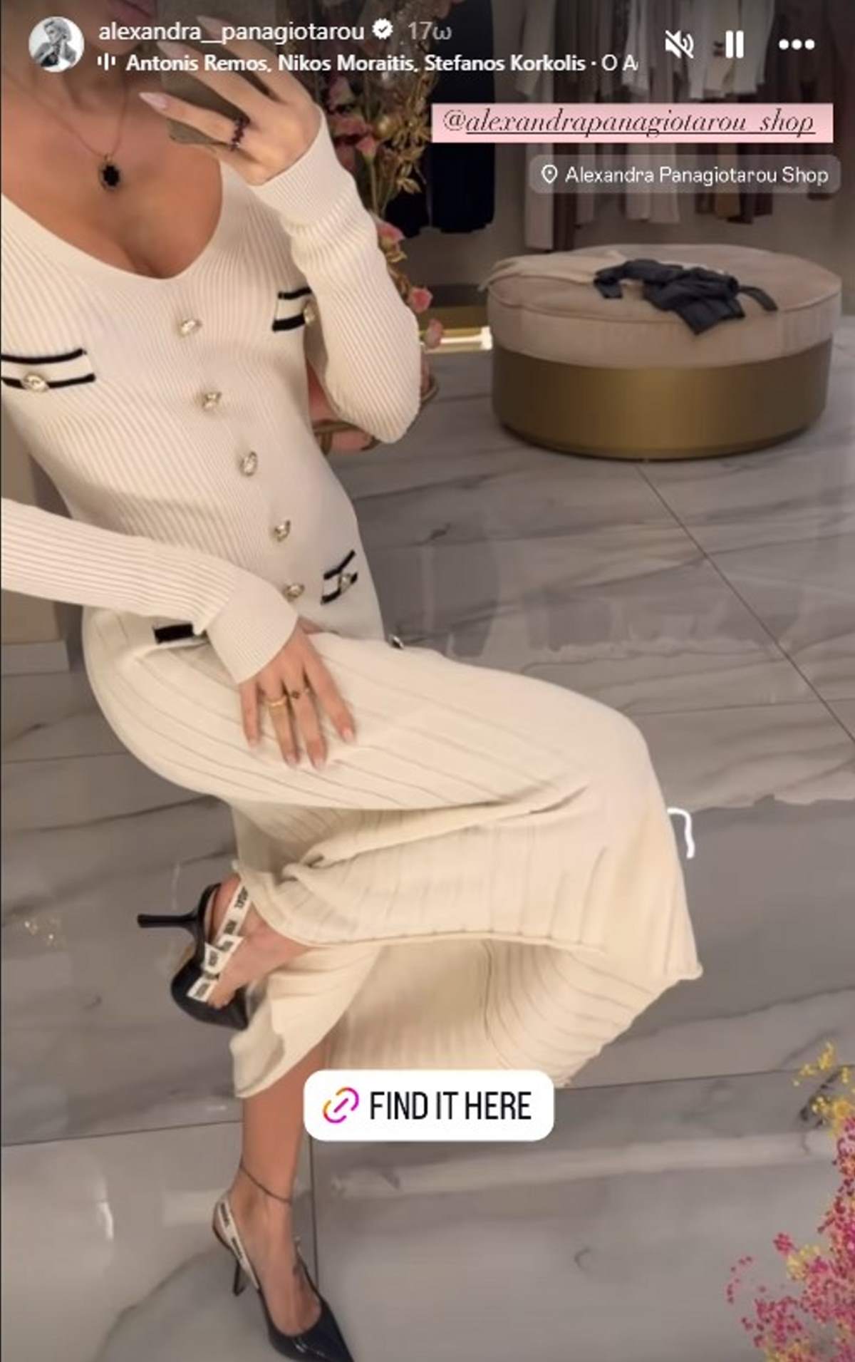 Η Αλεξάνδρα Παναγιώταρου με dior γοβάκια στην μπουτίκ της