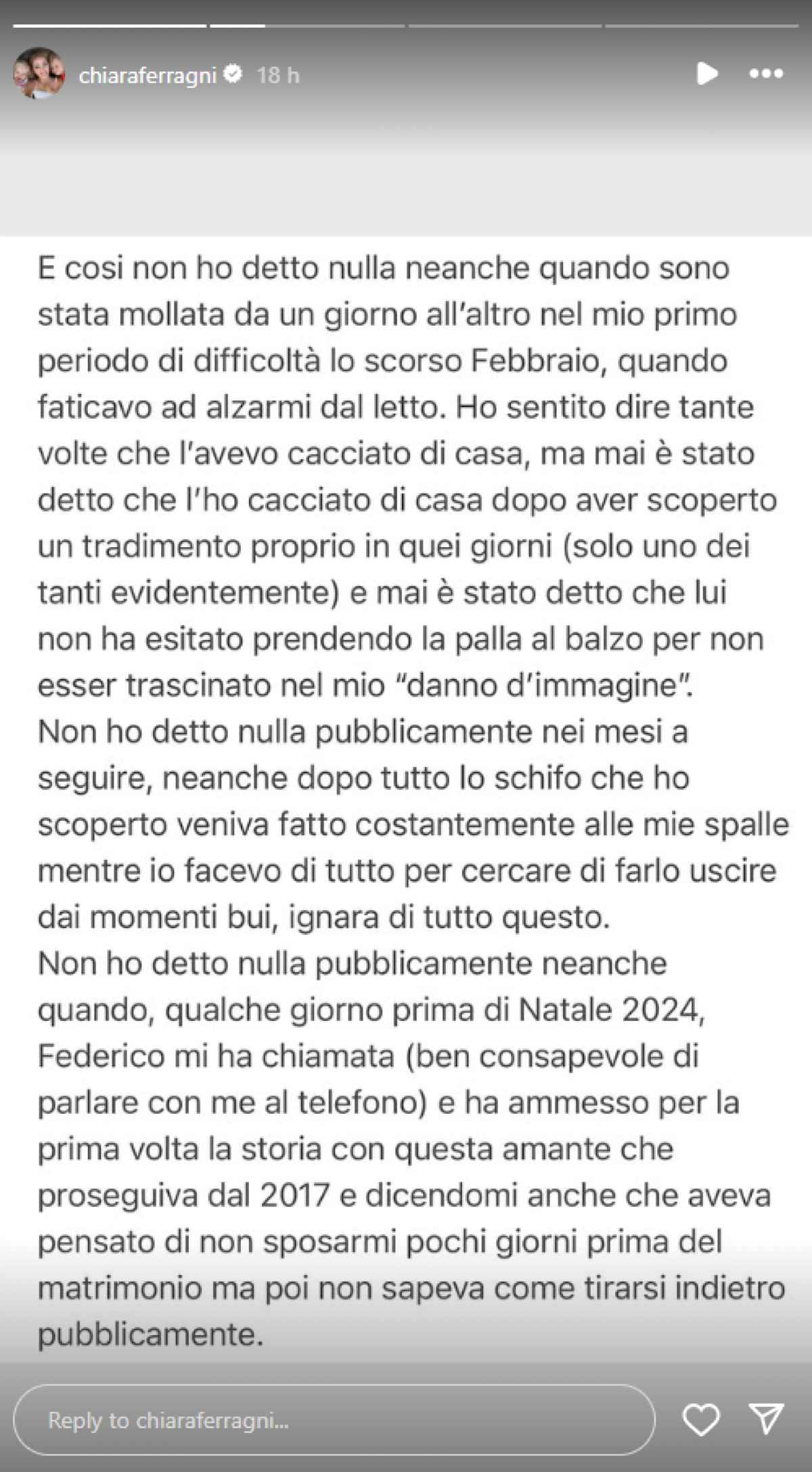 Η ανάρτηση της Κιάρα Φεράνι στο Instagram.