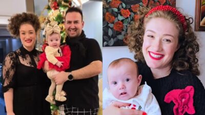 Η Ιλάειρα Ζήση και ο Μαυρίκιος Μαυρικίου φωτογραφίζονται με την κόρη τους