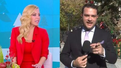 Η Μαρία Αναστασοπούλου μιλάει σε reporter στην εκπομπή Live You.