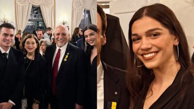 Η Μελίνα Νικολαϊδη και ο Δημήτρης Φιντιρίκος στην ορκωμοσία του Ντόναλντ Τραμπ.