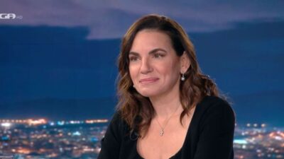 Η Όλγα Κεφαλογιάννη στο πλατό της εκπομπής Μεγάλη Εικόνα