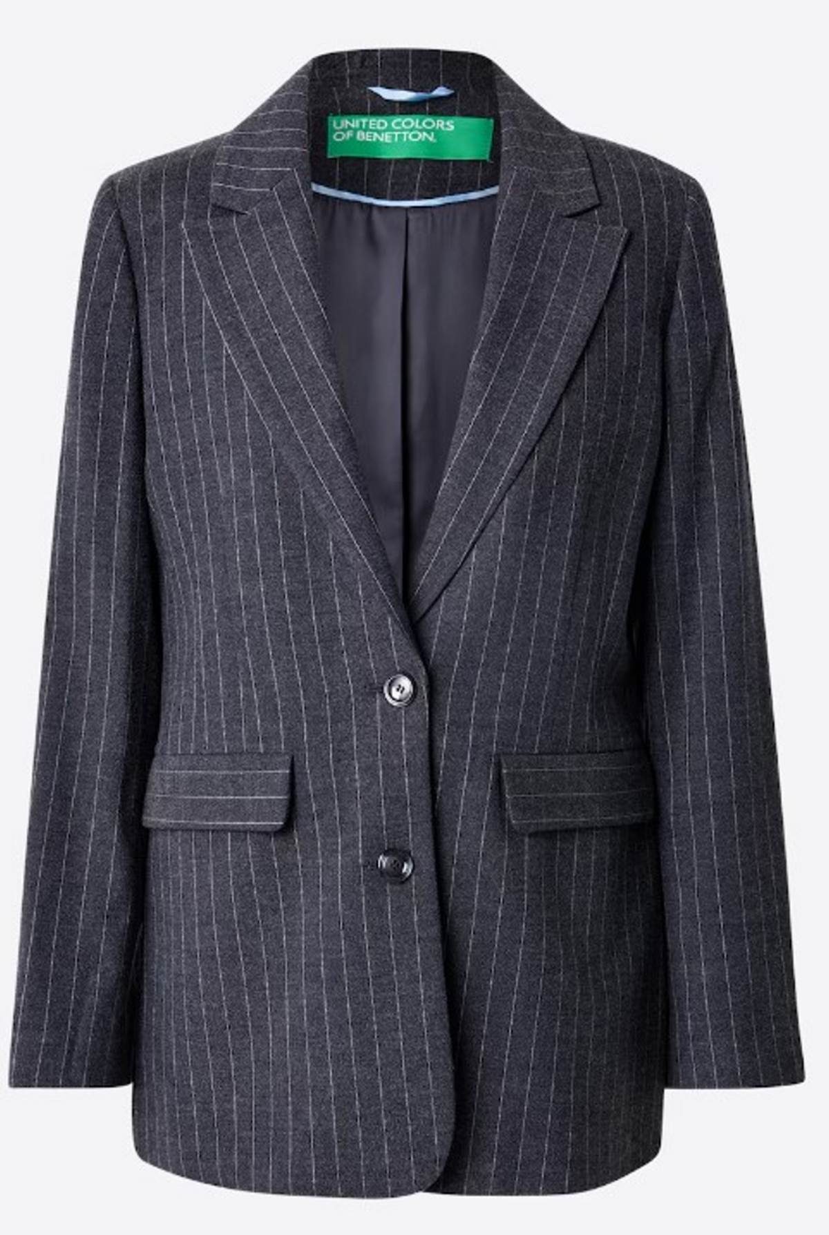 Σακάκι γκρι ριγέ United Colors of Benetton