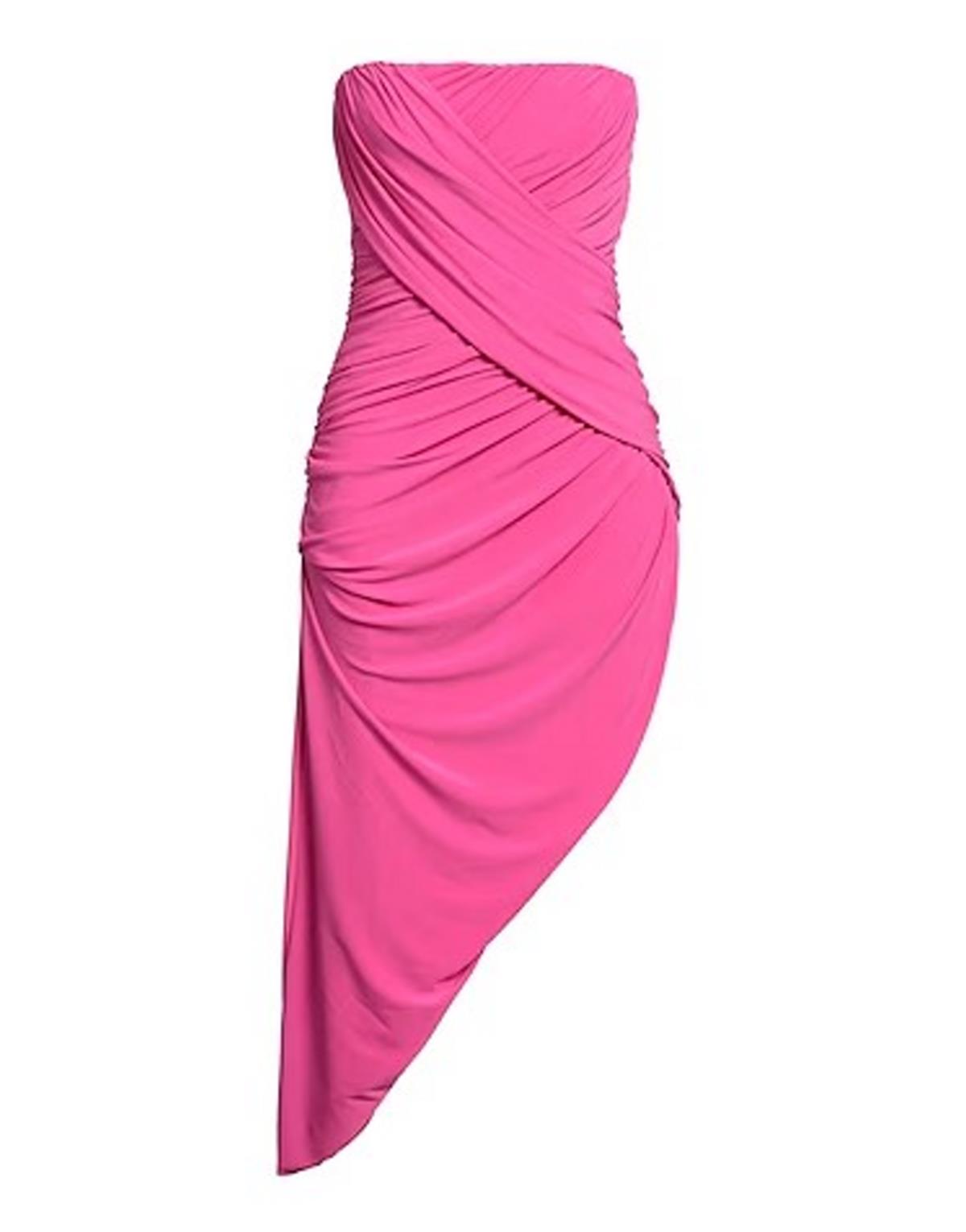 ροζ φόρεμα ασύμμετρο