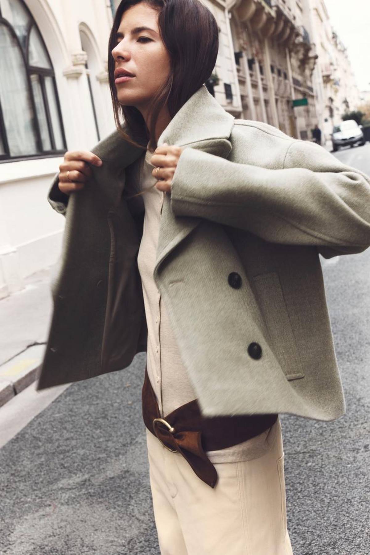 σακάκι κοντό μπεζ zara