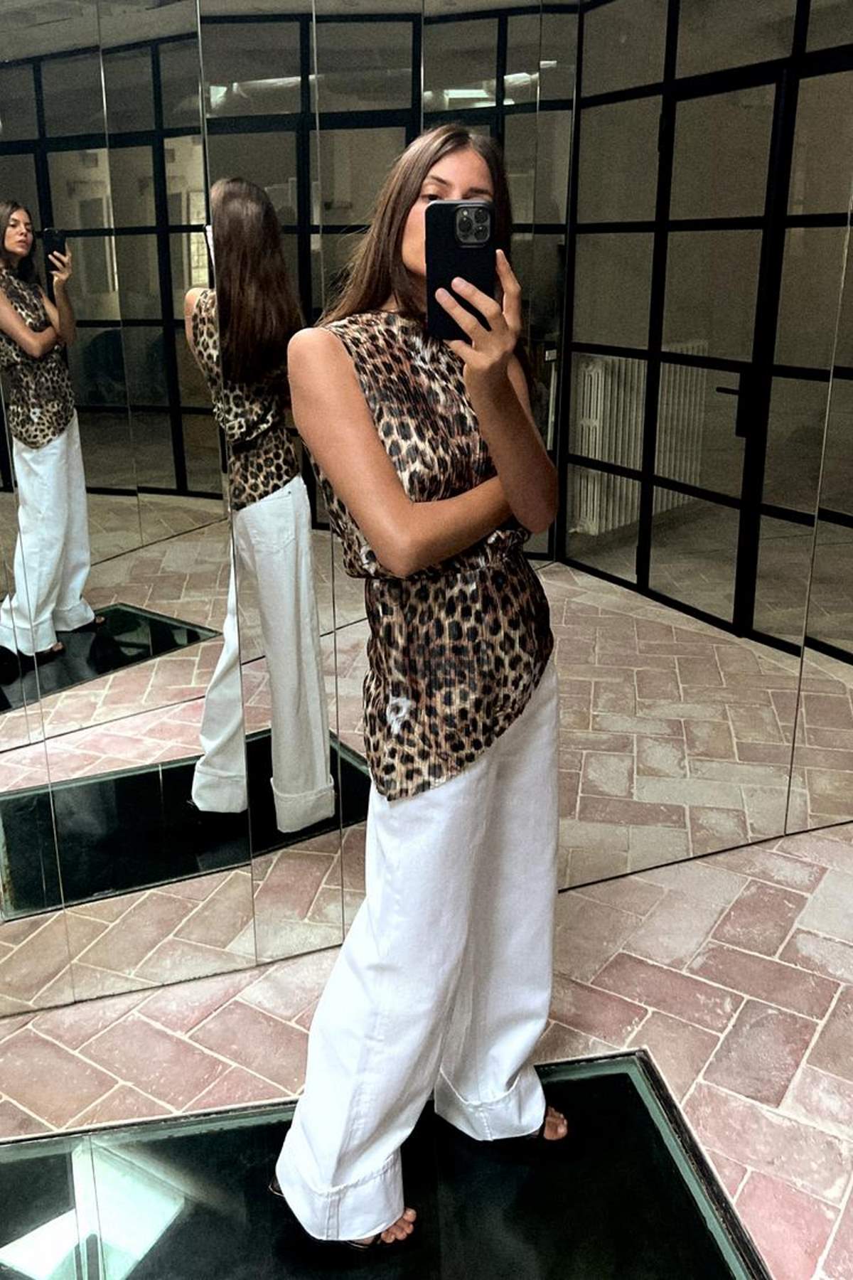 zara λεοπάρ τοπ