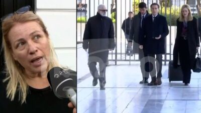 Η Μαριάννα Τουμασάτου και ο Πέτρος Φιλιππίδης έξω από το δικαστήριο