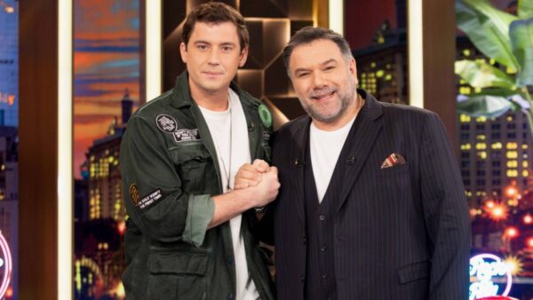 Ο Γιώργος Αμούτζας με τον Γρηγόρη Αρναούτογλου