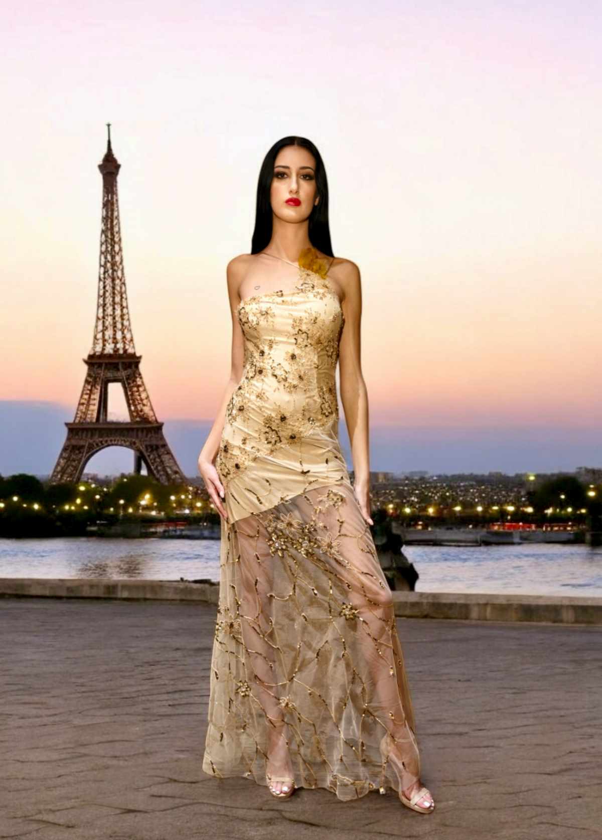 φόρεμα με διαφάνεια Helena Kyritsi